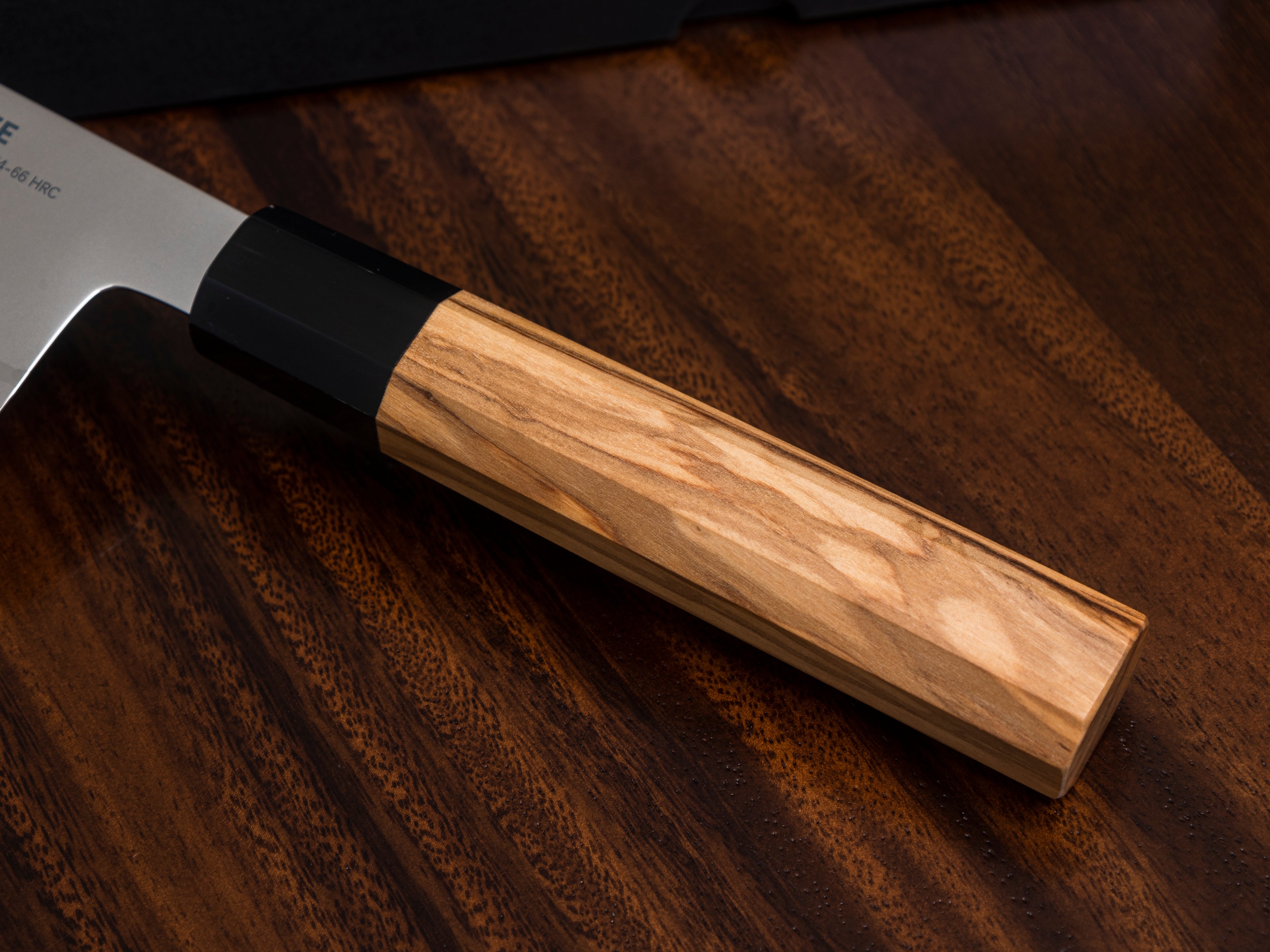 VALKNIFE 7.3" Tungsten Alloy Powder Steel Nakiri Vegetable Knife — Mirror Polished Blade, Octagonal Olive Wood Handle, 64-66 HRC